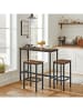 Songmics 3tlg. Set: Bartisch & -hocker in Schwarz/ Braun