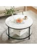 Songmics Couchtisch in Weiß/ Schwarz - (H)45,5 x Ø 80 cm