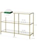 Songmics Konsole in Transparent/ Gold - (B)100 x (H)73 x (T)30 cm