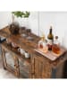 VASAGLE Sideboard bruin/zwart - (B)110 x (H)75 x (D)33 cm