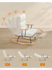 Songmics Fotel bujany w kolorze biało-jasnobrązowym - 67 x 100 x 48 cm
