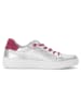 Gabor Leder-Sneakers in Silber/ Fuchsia