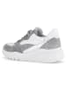 Gabor Leder-Sneakers in Weiß/ Grau/ Silber