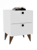 Scandinavia Concept Nachttisch ''Kada'' in Weiß/ Schwarz - (B)40 x (H)55 x (T)41,8 cm