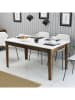 Scandinavia Concept Eettafel "Milan" wit/bruin - (B)145 x (H)75 x (D)88 cm