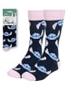 Lucky Socks Sokken "Stitch" donkerblauw/lichtroze