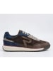 Replay Leder-Sneakers in Dunkelblau/ Braun