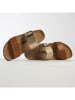 BACKSUN Pantoletten in Gold/ Hellbraun