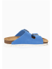 BACKSUN Skórzane klapki "Bali" w kolorze niebieskim
