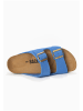 BACKSUN Skórzane klapki "Bali" w kolorze niebieskim