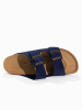 Sunbay Skórzane klapki "Trefle" w kolorze granatowym