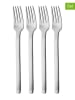 BergHOFF 4-delige set: dessertvorken zilverkleurig - (B)2,5 x (H)19 x (D)1 cm