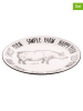 Villa d´Este 6er-Set: Speiseteller "Pig" in Schwarz/ Weiß - Ø 27 cm