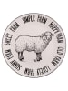 Villa d´Este 6er-Set: Speiseteller "Sheep" in Schwarz/ Weiß - Ø 27 cm