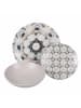 Villa d´Este 18-delig tafelservies "Bohemian" wit/grijs/lichtbruin