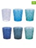 Villa d´Este 6er-Set: Gläser "Ocean" in Transparent/ Blau/ Hellblau - 230 ml