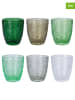 Villa d´Este Szklanki (6 szt.) "Granada" w kolorze zielonym - 300 ml