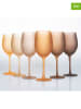 Villa d´Este 6er-Set: Weingläser "Happy Hour" in Hellbraun/ Orange - 550 ml