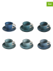 Villa d´Este 6-delige set: espressokoppen "Baita" blauw - 90 ml