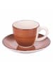Villa d´Este 6-delige set: koffiekoppen "Baita" beige/bruin - 90 ml