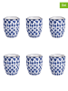 Villa d´Este 6-delige set: koffiebekers "Confusion" blauw - 90 ml