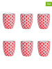 Villa d´Este Kubki (6 szt.) "Confusion" w kolorze czerwonym do kawy - 90 ml