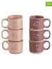 Villa d´Este 6-delige set: koffiekoppen "Mocha Miao" beige/bruin - 90 ml