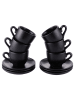 TINTEUNICHE 6er-Set: Kaffeetassen ''Horeca'' in Schwarz - 90 ml