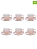 Villa d´Este 6-delige set: koffiekoppen "Shape" lichtroze - 100 ml