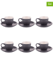 Villa d´Este 6-delige set: koffiekoppen "Forma" grijs - 100 ml