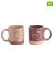 Villa d´Este Kubki (2 szt.) "Mocha Miao" w kolorze beżowo-brązowym - 280 ml