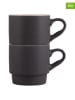 Villa d´Este 4-delige set: koffiekoppen "Forma" grijs - 380 ml