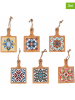 Villa d´Este 6er-Set: Schneidebretter "Tradizione" in Braun/ Bunt - (B)13 x (H)20 x (T)2 cm