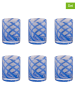Villa d´Este 6er-Set: Gläser "Vertigo" in Blau - 340 ml