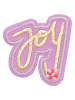Lässig Textil-Sticker "Joy" in Lila/ Grün