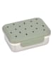 Lässig Roestvrijstalen lunchbox "Happy Prints" groen/grijs - (L)17 x (B)13 x (H)6 cm