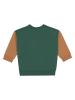 Lässig Sweatshirt "Smile" in Grün/ Hellbraun