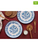 Hermia 6-delige set: dinerborden wit/blauw - Ø 25,5 cm