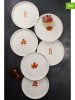 Hermia Talerzyki deserowe (6 szt.) w kolorze biało-czerwonym - Ø 21 cm
