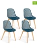 IDOMYA Factory 4er-Set: Stühle "Maëlle " in Blau/ Hellbraun - (B)56 x (H)86 x (T)46 cm