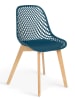 IDOMYA Factory 4er-Set: Stühle "Maëlle " in Blau/ Hellbraun - (B)56 x (H)86 x (T)46 cm