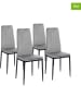 IDOMYA Factory 4er-Set: Esszimmerstühle "Jade" in Grau/ Schwarz - (B)41,5 x (H)96 x (T)39 cm