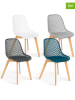 IDOMYA Factory 4er- Set: Stühle  in Anthrazit/ Weiß/ Blau/ Grau - (B)46 x (H)86 x (T)56 cm