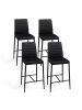 IDOMYA Factory 4er-Set: Barhocker "Regilux" in Schwarz - (B)43 x (H)100 x (T)52 cm
