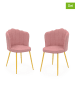 IDOMYA Factory Krzesła (2 szt.) w kolorze jasnoróżowym do jadalni - 55 x 82 x 51 cm