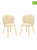 IDOMYA Factory 2er-Set: Esszimmerstühle "Arielle" in Creme - (B)55 x (H)82 x (T)51 cm