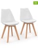 IDOMYA Factory 2-delige set: eetkamerstoelen "Nordia" wit - (B)46 x (H)79,5 x (D)51 cm