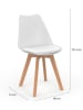 IDOMYA Factory 4-delige set: stoelen "Nordia" wit/lichtbruin - (B)51 x (H)79,5 x (D)46 cm
