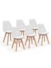IDOMYA Factory 6-delige set: eetkamerstoelen "Nordia" wit - (B)46 x (H)79,5 x (D)51 cm