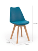 IDOMYA Factory 2-delige set: eetkamerstoelen "Nordia" blauw - (B)46 x (H)79,5 x (D)51 cm